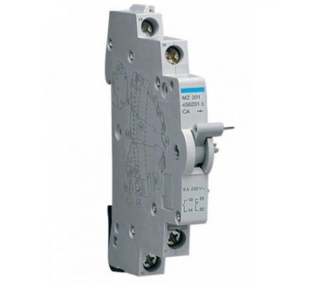 Дополнительный контакт для автоматических выключателей MZ201 6 А, 1НЗ+1НВ, 0,5М Hager