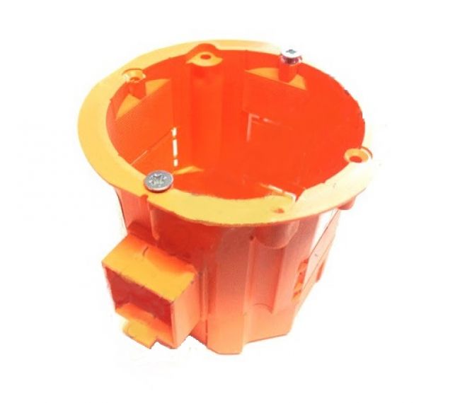Коробка установочная для бетона блочная PK-60 / 60LM оранжевая с шурупами PLASTROL